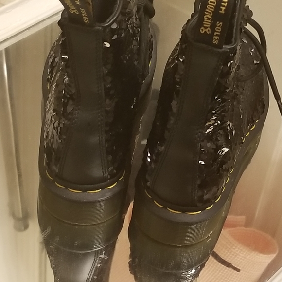 Dr. Martens 1460 Pascal Sequin Women's Combat Boots - Picture 2 of 5